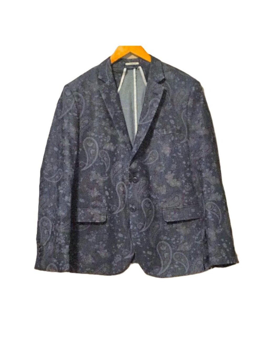 Veracini Navy Denim Paisley Suit Jacket Blazer Men’s 44
